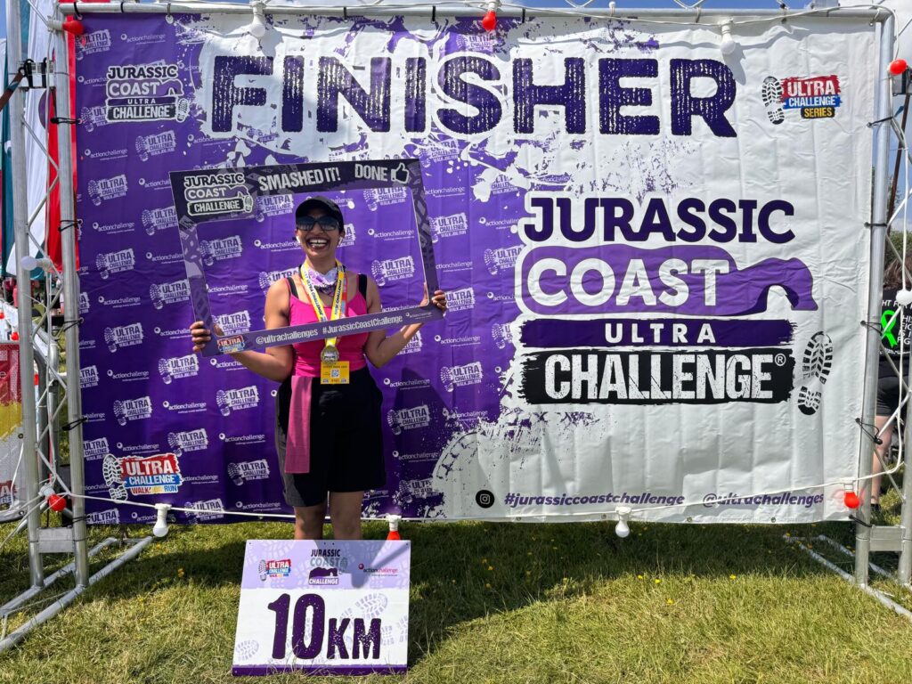 Reena Robins completed the 10k Jurassic Coast Challenge 2025