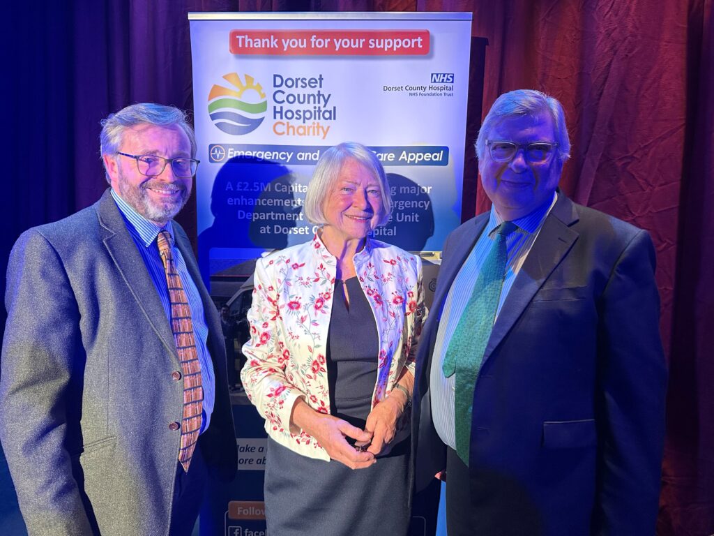 Kate Adie with Will McConnell and David Clayton-Smith at the Mowlem Theatre in Swanage.