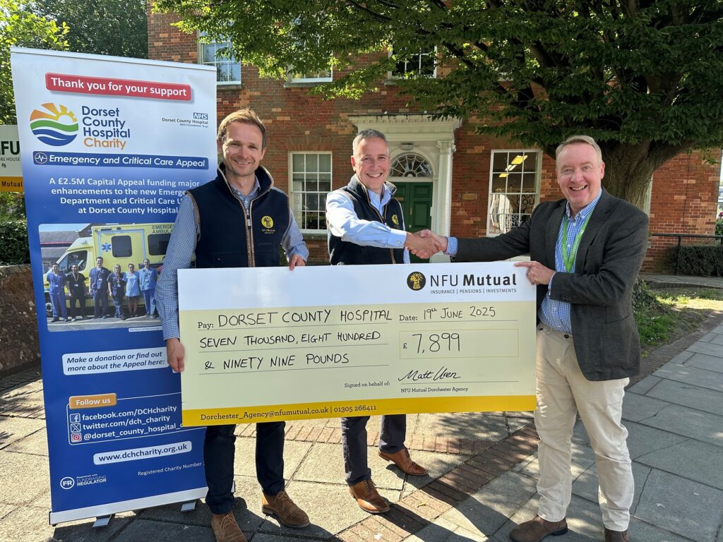 Cheque Donation to Appeal from NFU Mutual August 2025.