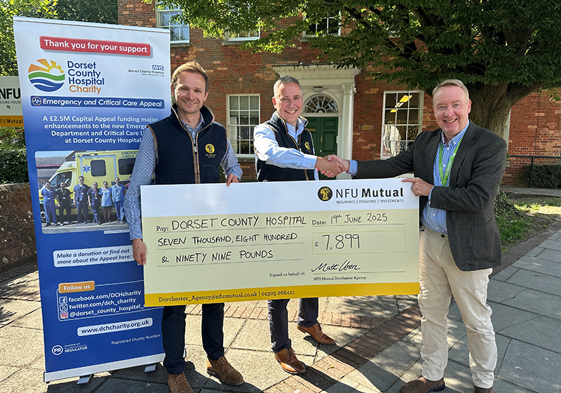 Cheque Donation from NFU Mutual to DCH Charity